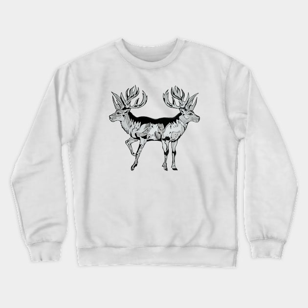 Magic Deer Crewneck Sweatshirt by mariasibireva